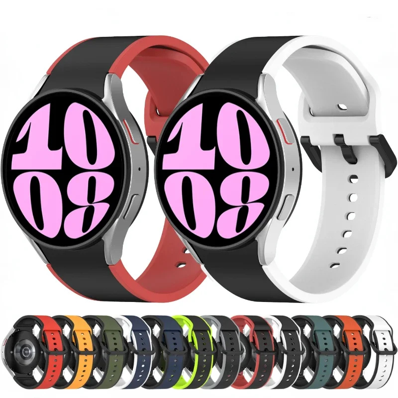 

No Gap Silicone Strap For Samsung Galaxy watch 7/6/5/4 40mm 44mm 4 Classic 42mm 46mm Sports Bracelet Band For Watch 5 Pro 45mm