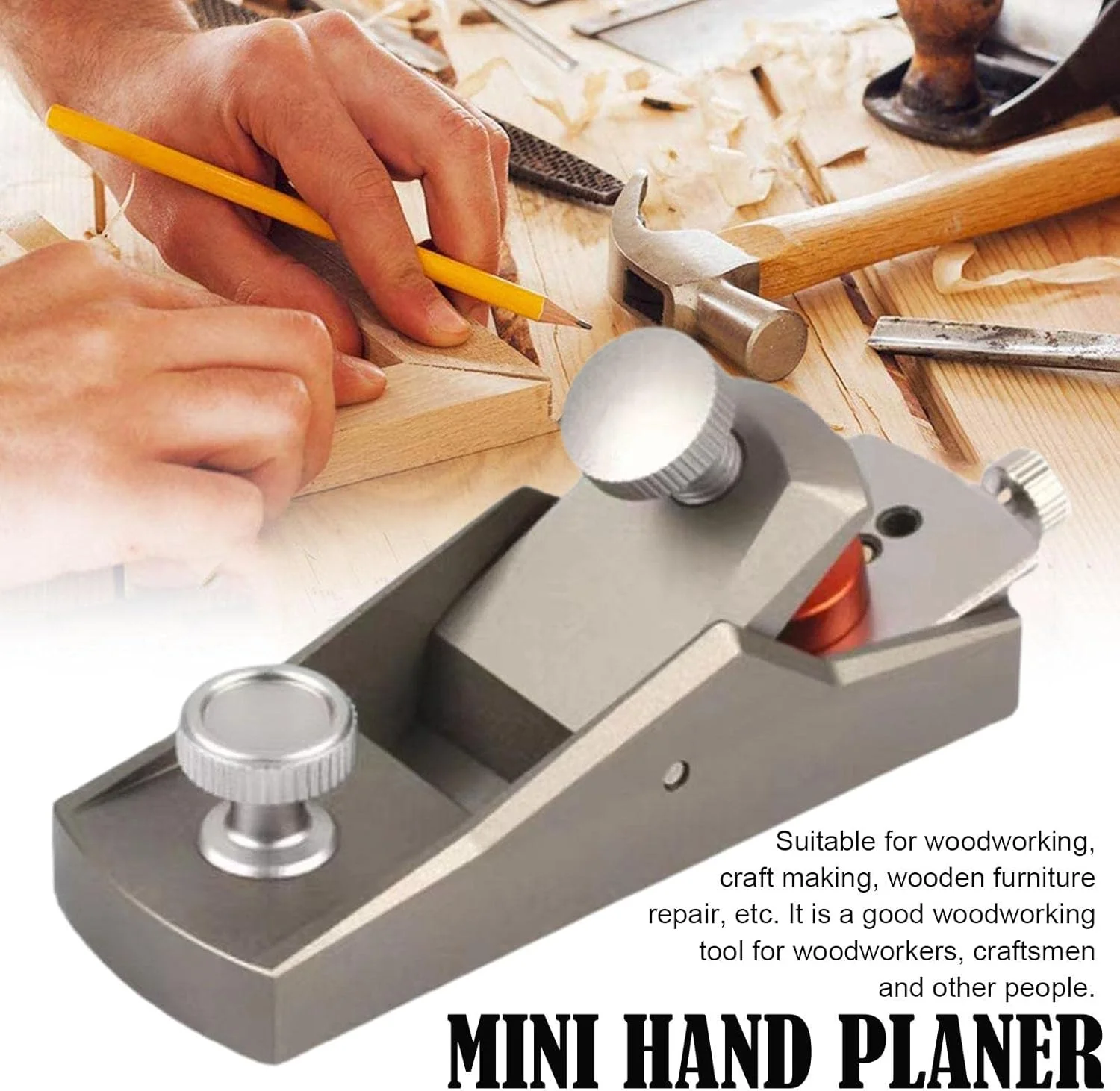 Image of Holzbearbeitung Hobel Mini Aluminium Legierung Hobel Unterkante Holz Trimmen Flugzeug Flache Flugzeug DIY Schreiner Werkzeuge Handhobel
