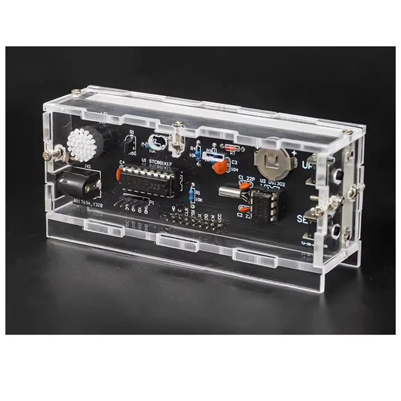 A42Z-Colorful Digital Clock Kit Colorful RGB Digital Alarm Clock Microcontroller Circuit Board Welding DIY Production