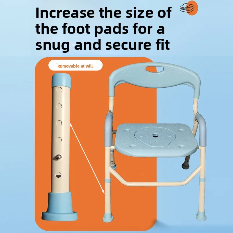 New Guanze YK-01 Elderly Bathing Chair Aluminum Alloy Foldable Adjustable Height 150kg Capacity Rehabilitation Therapy Shower