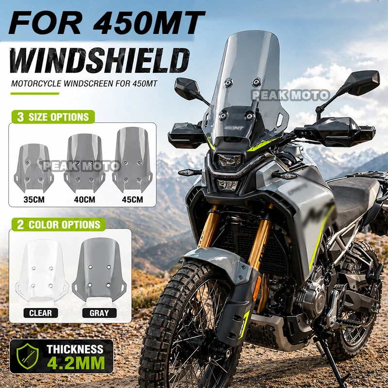 Para CFMOTO 450MT 450 MT MT450 Accesorios para Motocicleta Parabrisas Deflectores de Viento Visera Transparente/Gris