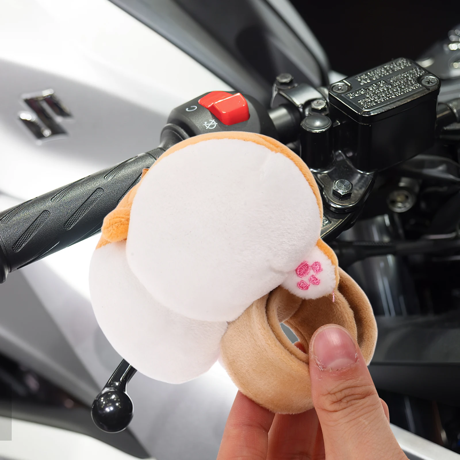 

Corgi Stuffed Animal Slap Bracelet Slap Bracelet Bike Handlebar Decoration Funny Electric Scooter Accessories