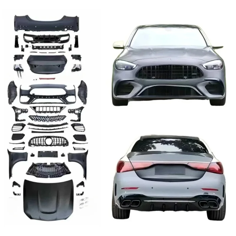 Economical C63 Style No Cut Body Kit Upgrade Sport Style Universal Fit Car Auto Guard