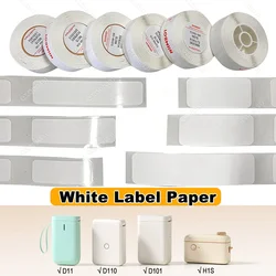 NIIMBOT D101 Transparent Label Tape 12-15mm Wide Paper Pure Color Waterproof Sticker Self Adhesive Roll for D11 D110 White