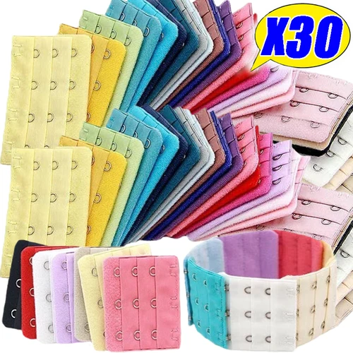 Imagen 1 del producto Correas de extensión de sujetador para mujer, hebilla de cinturón ajustable, correa de extensión de sujetador elástico de nailon, accesorios expansores de Clip de gancho, 3/30 Uds.