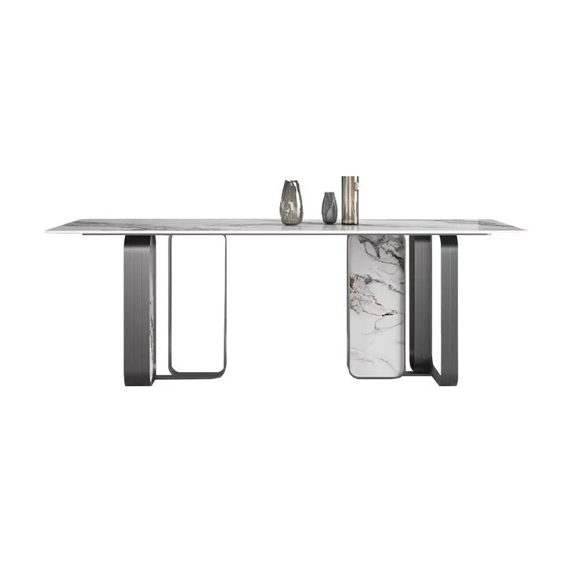 Light luxury rock slab Pandora rectangular modern high-end Italian cold jadeite rock slab dining table