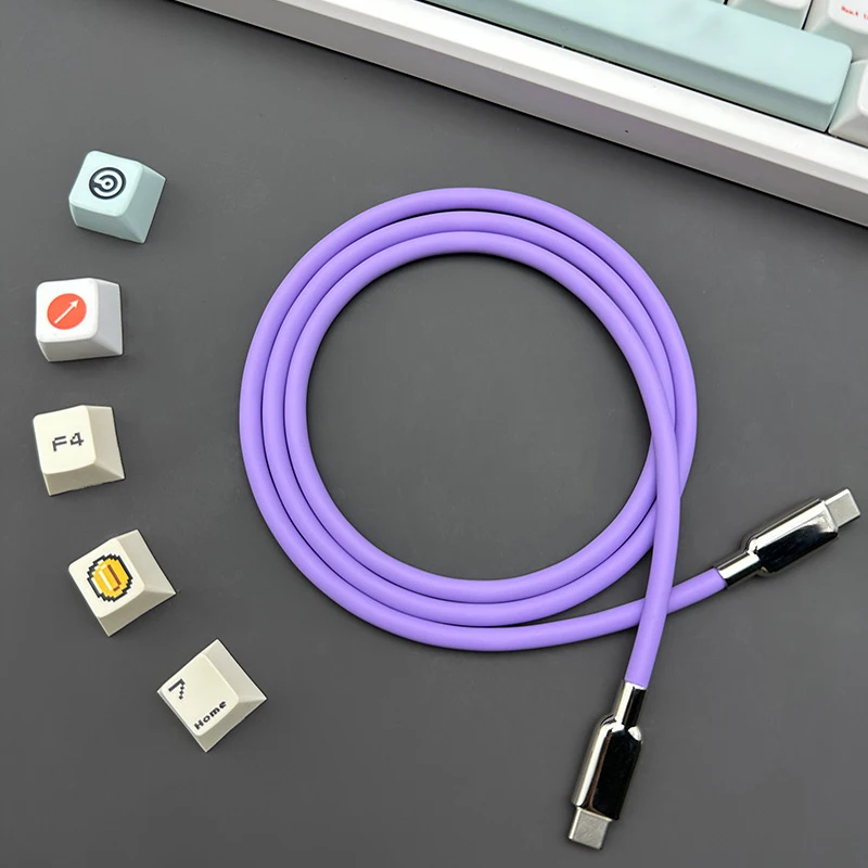 240W Dual Type-c Silicone Data Cable for Apple iPhone 16px Laptop PD Fast Charging iPadPro - Image 4