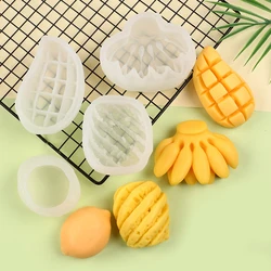 Fruit Silicone Mold 3D Banana Pineapple Mango Lemon Cake Decorating Mousse Chocolate Fondant Candy Dessert Baking Soap Mold