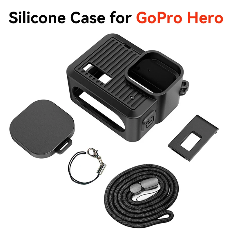 Für Gopro Hero Gehäuse Schutzhülle Schutzschale Gummi Silikon + Objektivdeckelband für Go Pro Hero Zubehör