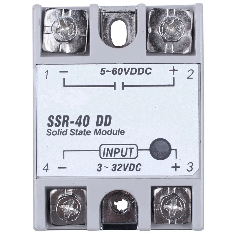 

8X Single Phase Solid State Relay DC-DC SSR-40DD 40A DC3-32V DC5-60V White+Silver