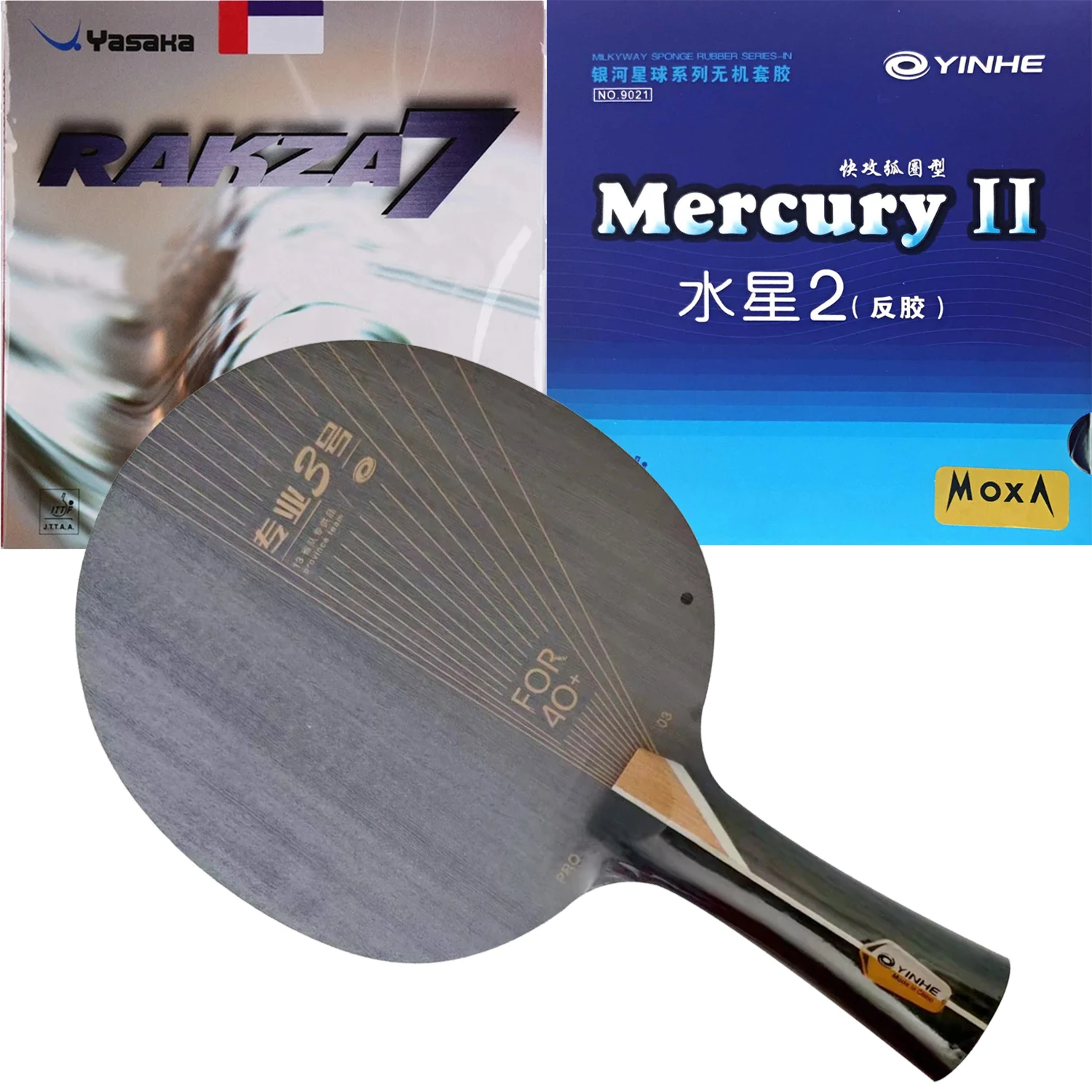 Pro Combo Racket YINHE PRO-03 PRO 03 Table Tennis Blade with Yasaka RAKZA 7 and Mercury II MERCURY 2 Ping Pong Rubber
