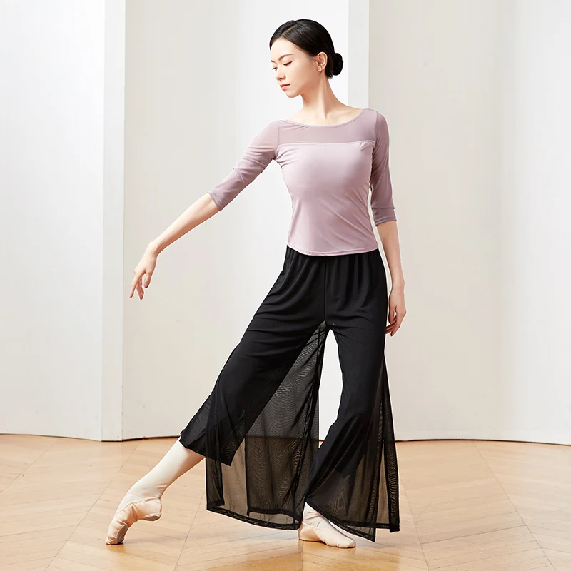 Women Classical Dance Pants Double Layer Ballet Classical Dancing Practice Pants Yoga Adults Loose Modern Dance Trousers