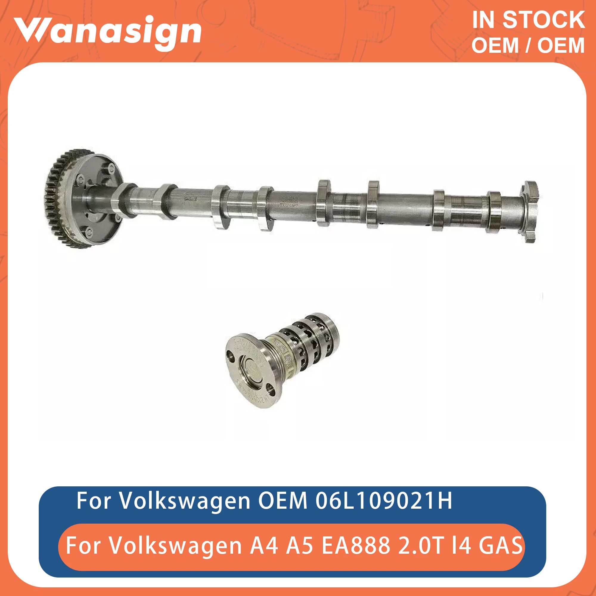 

Engine Intake Camshaft & Control Valve Fit 2.0 L Gen3 For Volkswagen Golf Audi A3 A4 A5 2.0L EA888 l4 GAS 2012-2020 06L109021H