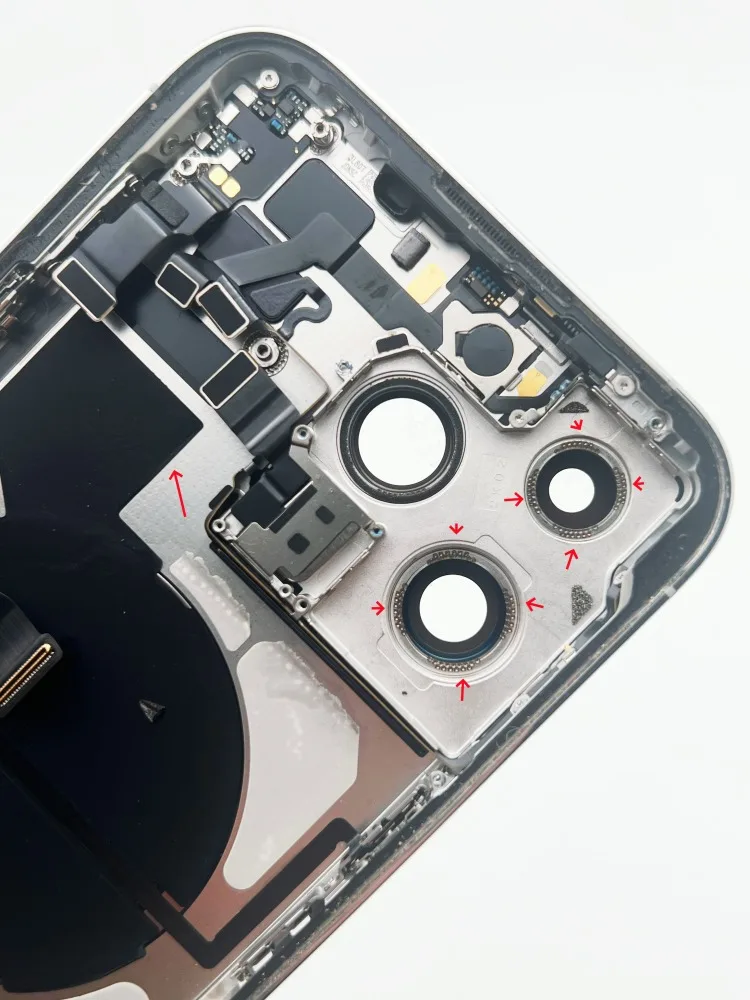 90% New, Original Disassembled Middle Frame Housing Back Glass Cover For iPhone 14 Pro Max ,with NFC Wireless Assembly image 4