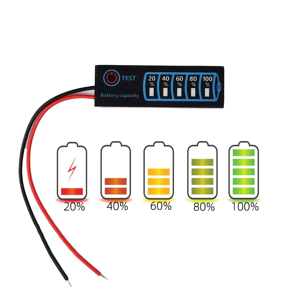 5PCS 2S-8S 18650 Li-ion Lipo Lithium 5-30V Lead Acid Battery Level Indicator Tester Led Display Meter Battery Capacity Meter