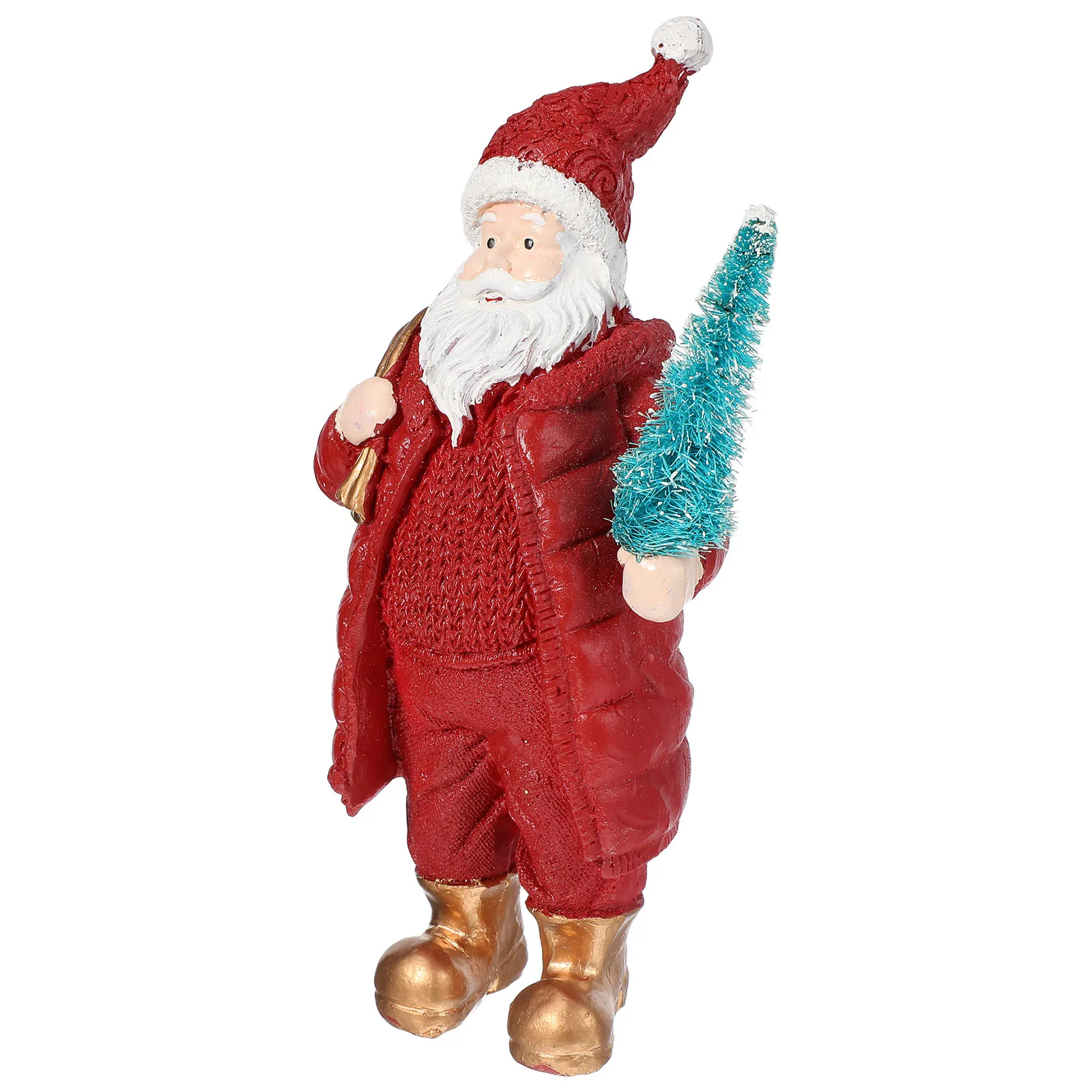 

Santa Claus Ornament Christmas Decorations Xmas Table Centerpiece Desk Red Resin