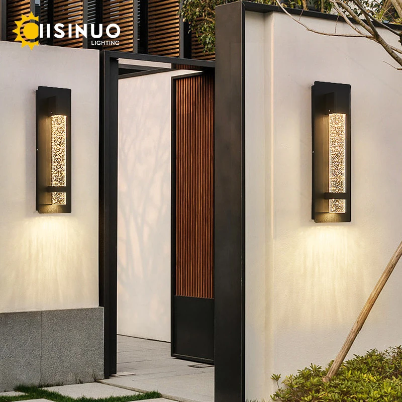 Imagem -03 - Integrado Outdoor Led Lâmpada de Parede Parede Exterior Fixtures Crystal Bubble Sconce Jardim Luz Varanda Entrada Ip65