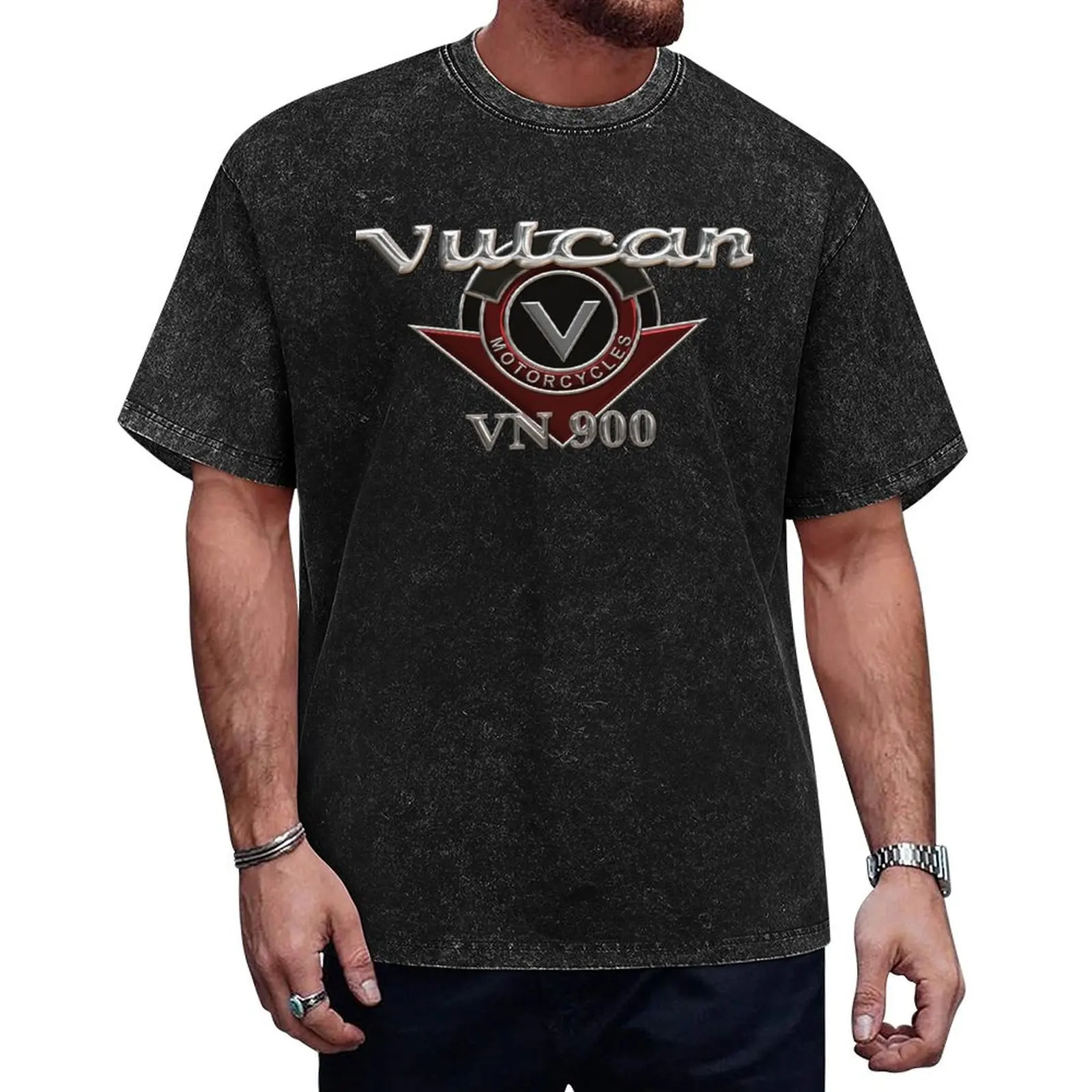 

Vulcan VN 900 Logo 3 chrome T-Shirt Blouse topping Men's cotton t-shirt
