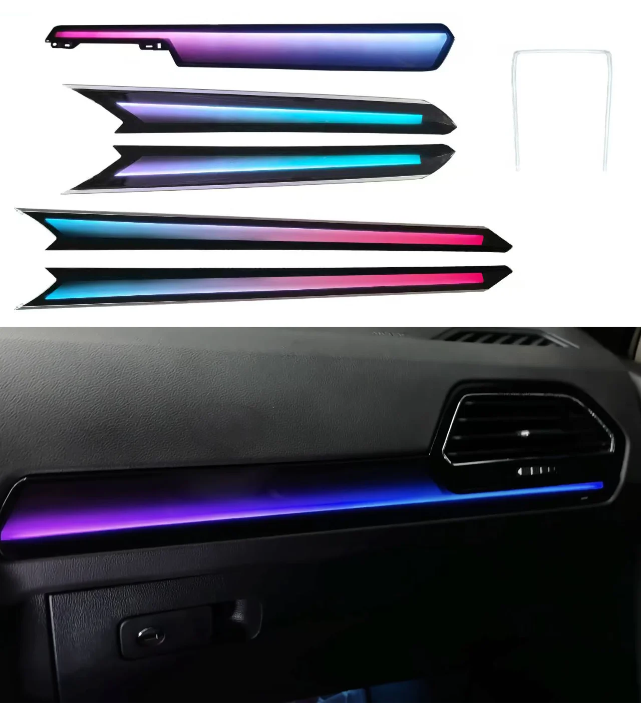 Streamer Dynamic Style+Optional Reading Light Rainbow Symphony Dynamic Ambient Light For VW TIGUAN(Short Axis)(2017-2021)