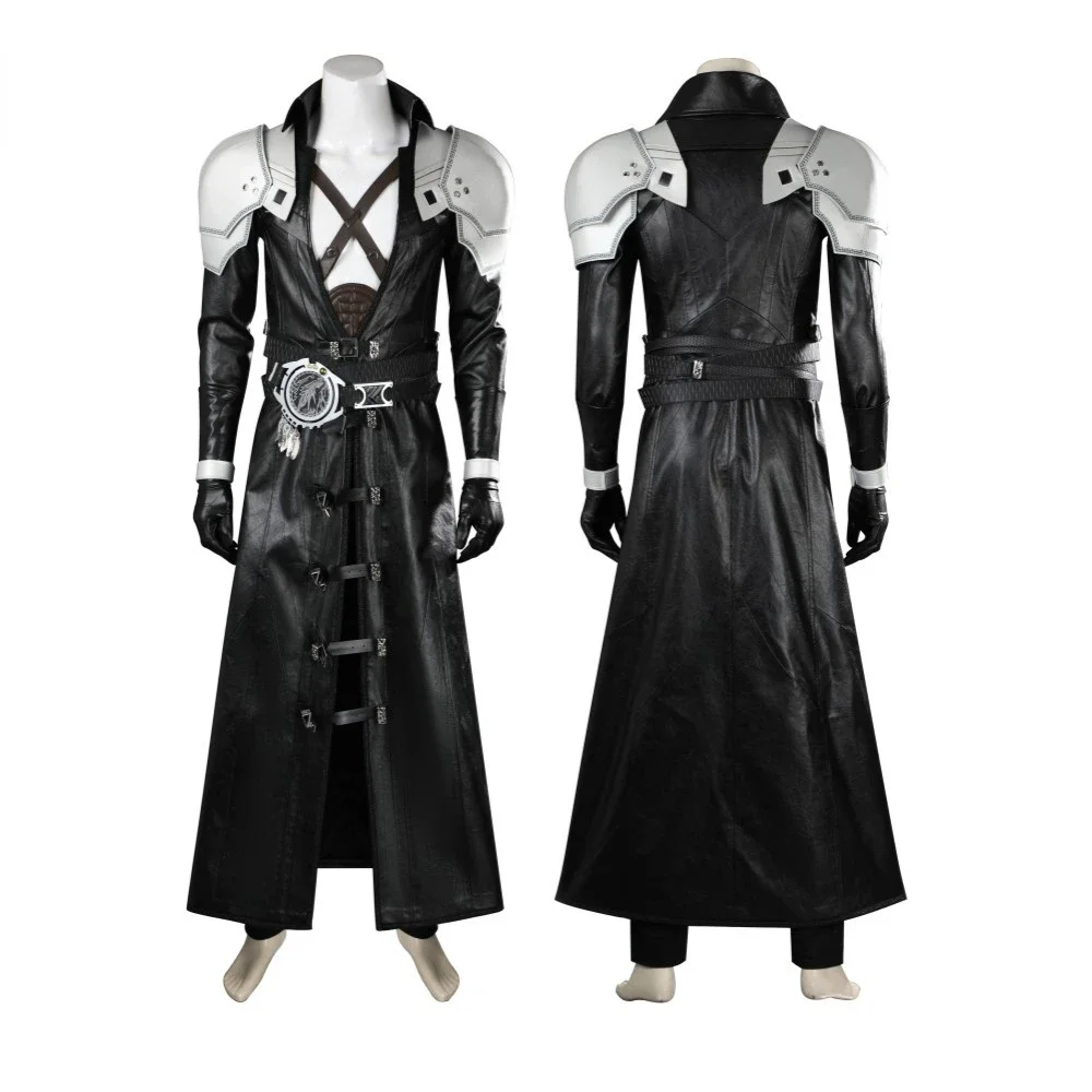 Black Rebirth Sephiroth Cosplay Costume Fantasy Leather Coat FF 7 Full Set and Individual Items Are Sold Custom Made