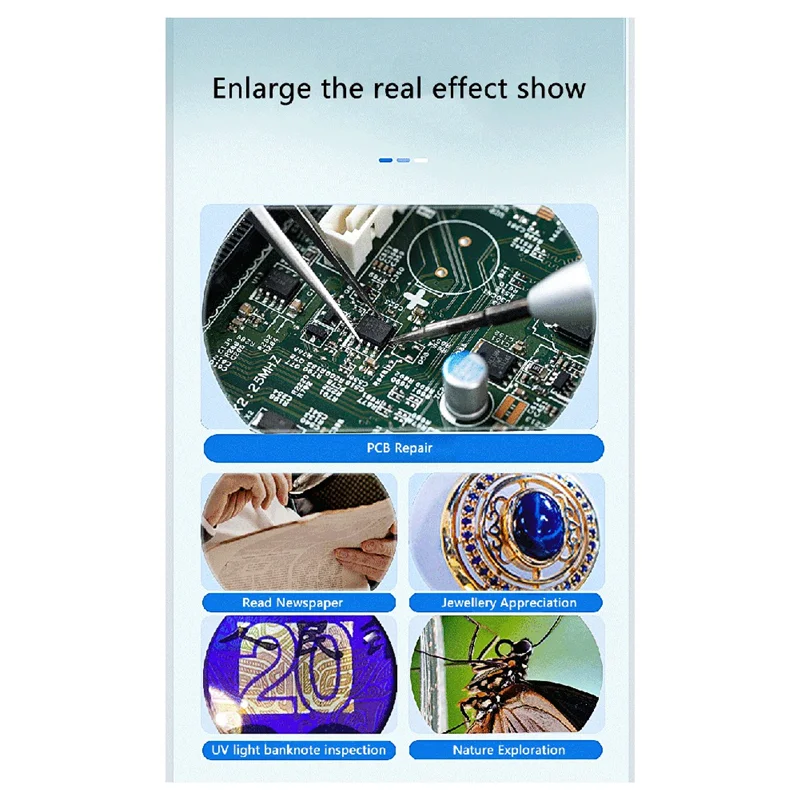

A36T-High Definition Handheld Magnifying Glass Photographable IPS Color Screen Built In LED Lights Smart Magnifying Glass
