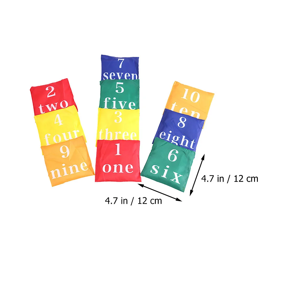 10 قطع من أكياس الرمل الرقمية ذات التصميم الملون، ألعاب تفاعلية محمولة لألعاب الرمي العائلية، هدية ممتعة للأطفال في الهواء الطلق #4