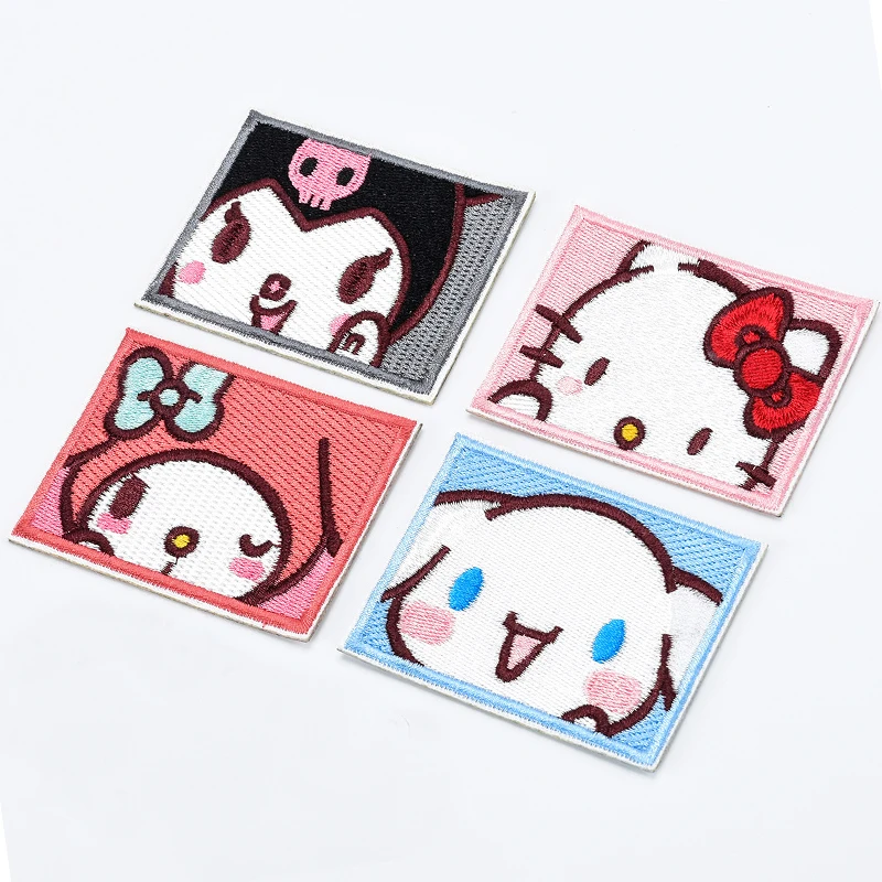 Sanrio Series Cartoon Patch for Clothing Travel Patche on Clothes DIY Fusible Patch Applqiue Embroidered Pacthes Iron on Patches