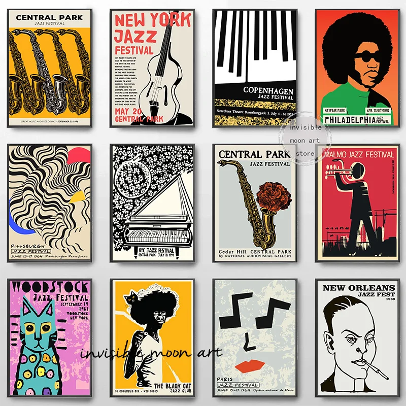 Vintage Collectible Posters - Vintage Paris Jazz Festival Collections Seies