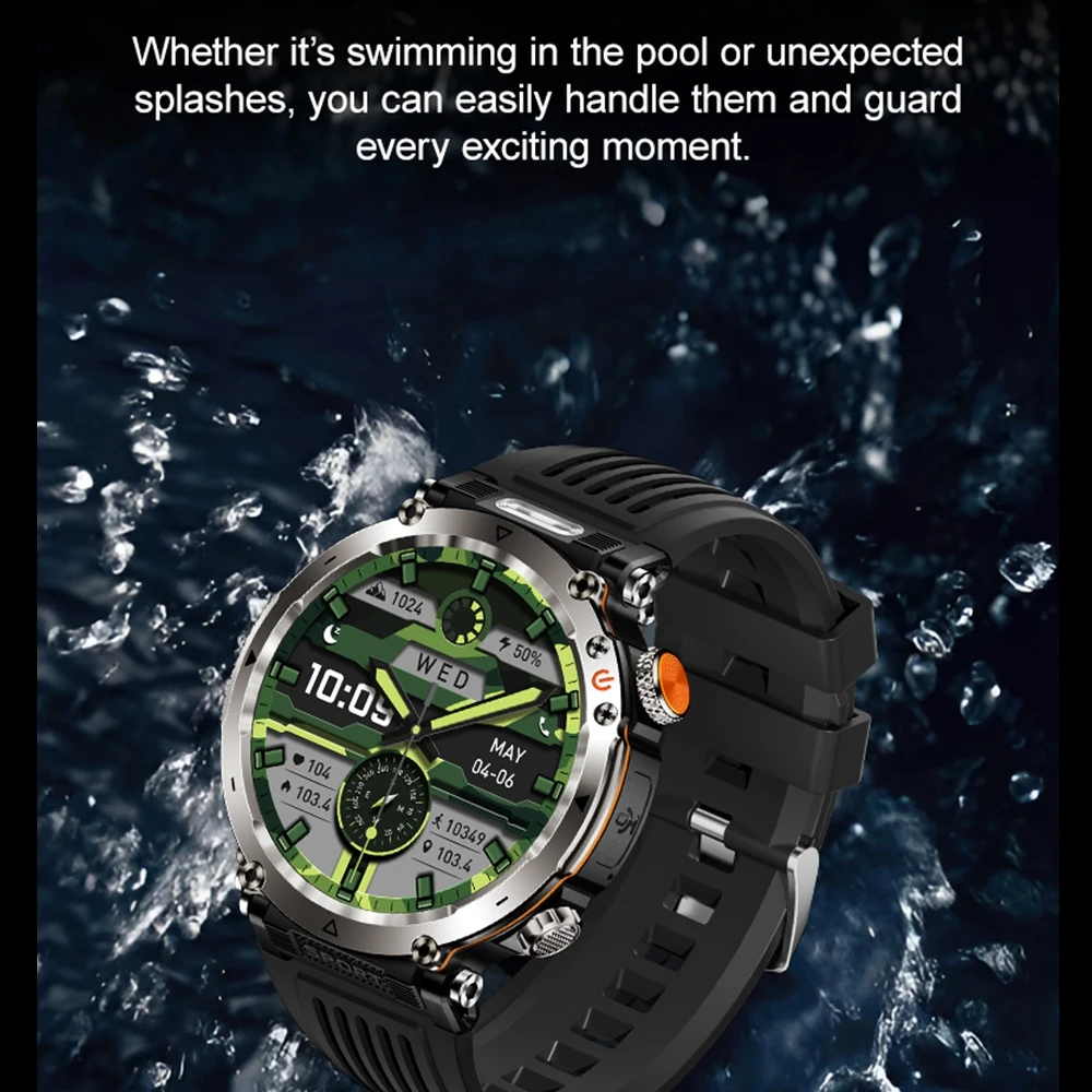 2024 New Men\'s GPS Outdoor Sports Smart Watch 600mA Bluetooth Call Waterproof Watch Money Checking Light Health Smartwatch