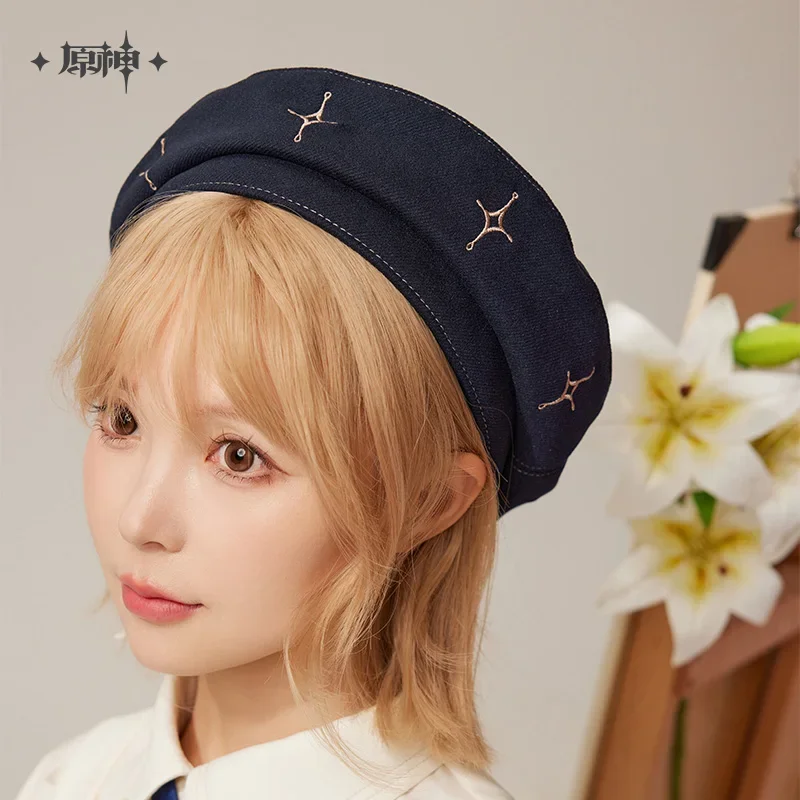 

Game Genshin Impact Official MiHoYo Albedo Beret Fashion Couple Hat Cosplay Costume Prop Gifts for Women Men Original Authentic