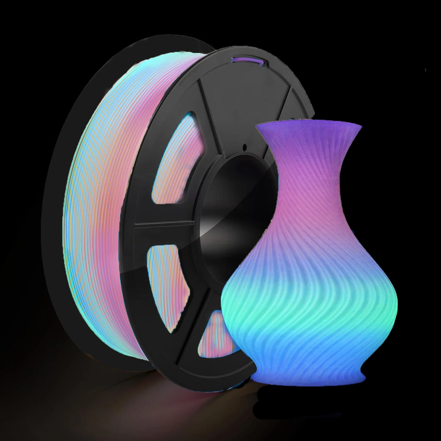 

Glow in The Dark Filament Multicolor, Rainbow, PLA Filament 1.75 mm, 3D Printer Filament Bundle,