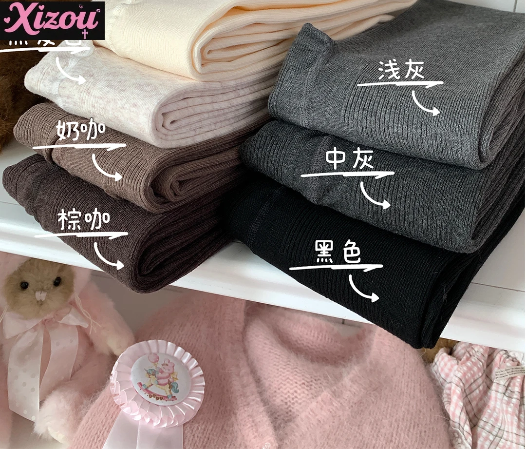 

Lolita autumn winter velvet thickened pantyhose women's Japanese abdominal and hip lift thin legs thin cotton thermal leggings