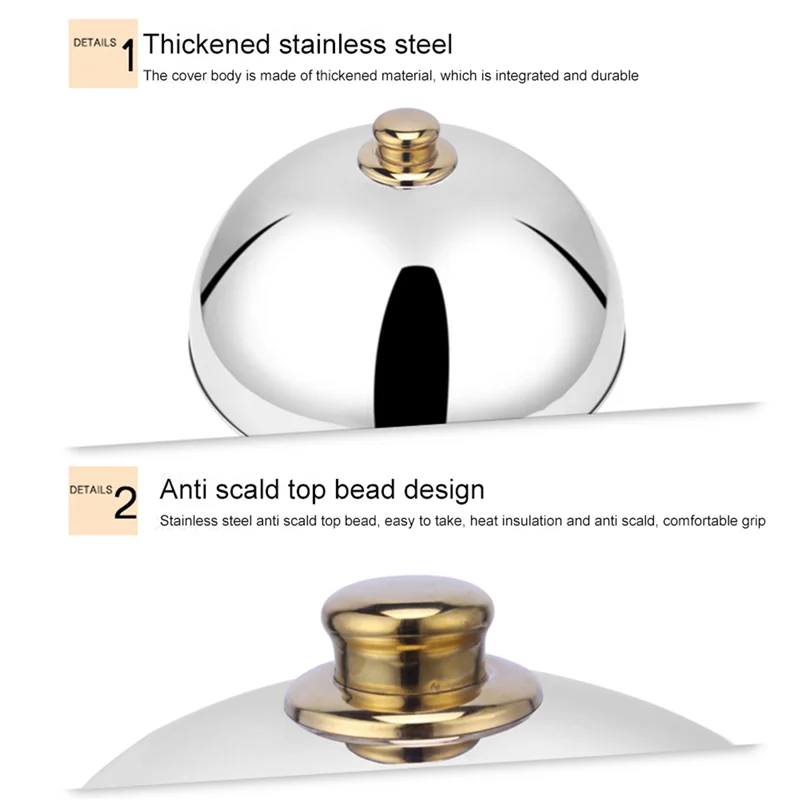 

A33Z-3X Stainless Steel Dome Dish Cover Table Food Cover Food Cover Western Restaurant Cover Teppanyaki Dish Cover