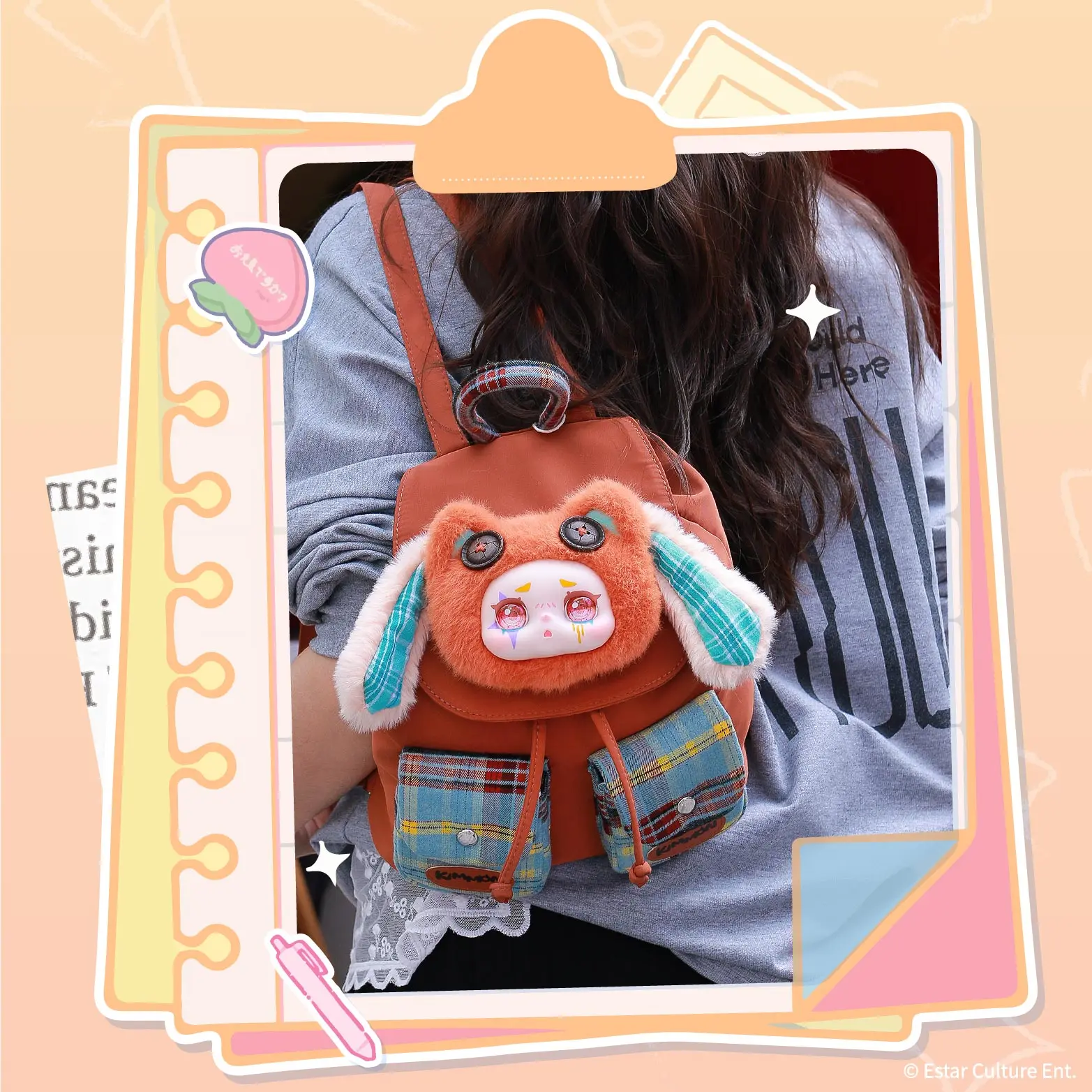 Kimmon Cute Cartoon Backpack Lightweight Multifunctional Travel Daypack Creative Casual Rucksack For Women