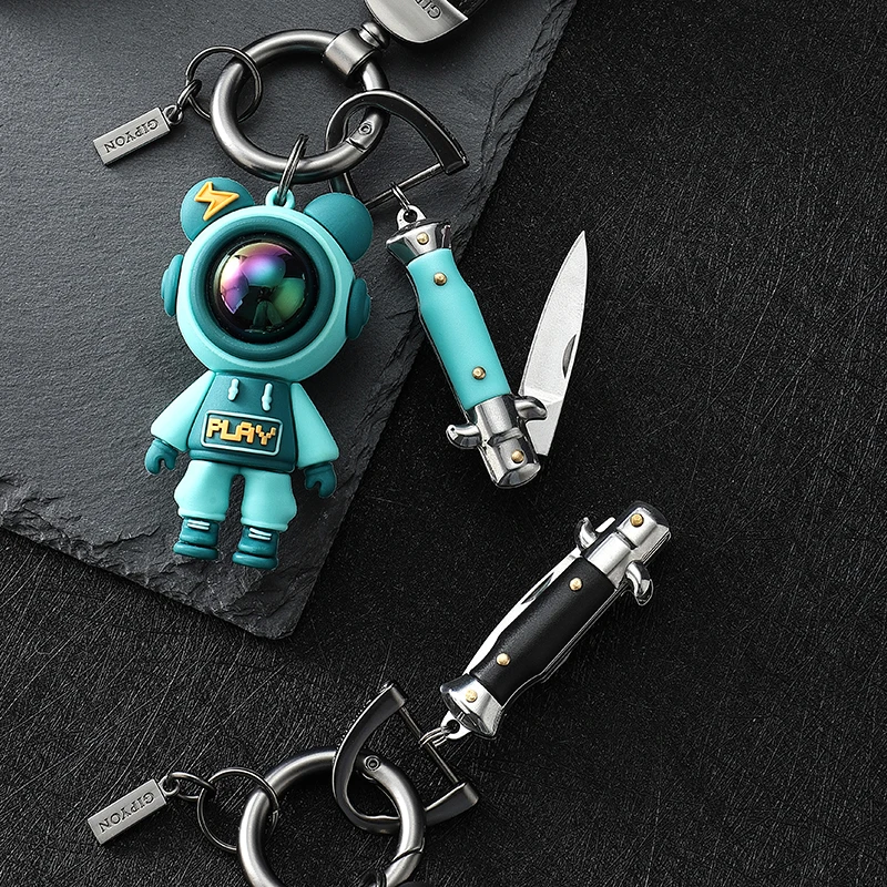 Pocket Mini Knife keychain ABS Handle Utility EDC Portable Paring Multi-tool Survival Camping Folding Knives 4 Colors