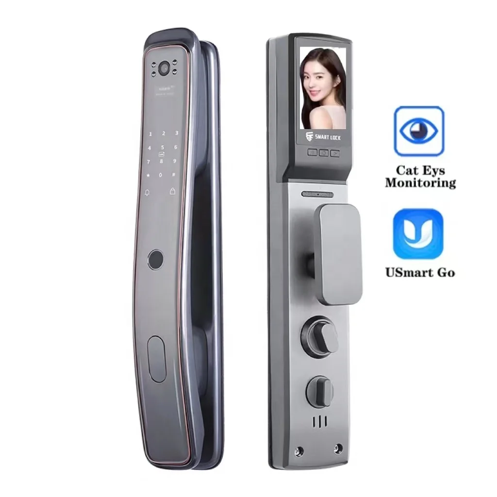 

Smart Fingerprint Door Lock with Camera Supports Digital and Key Unlocking, Can Be Used for Home Portal