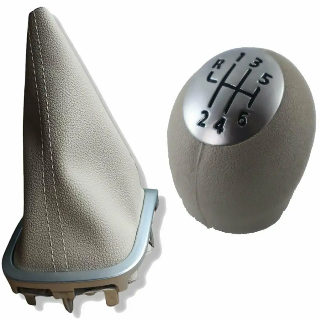 Gear Shift Knob Set 6 Speed Type Beige Color For Renault Megane 3 (MK3)