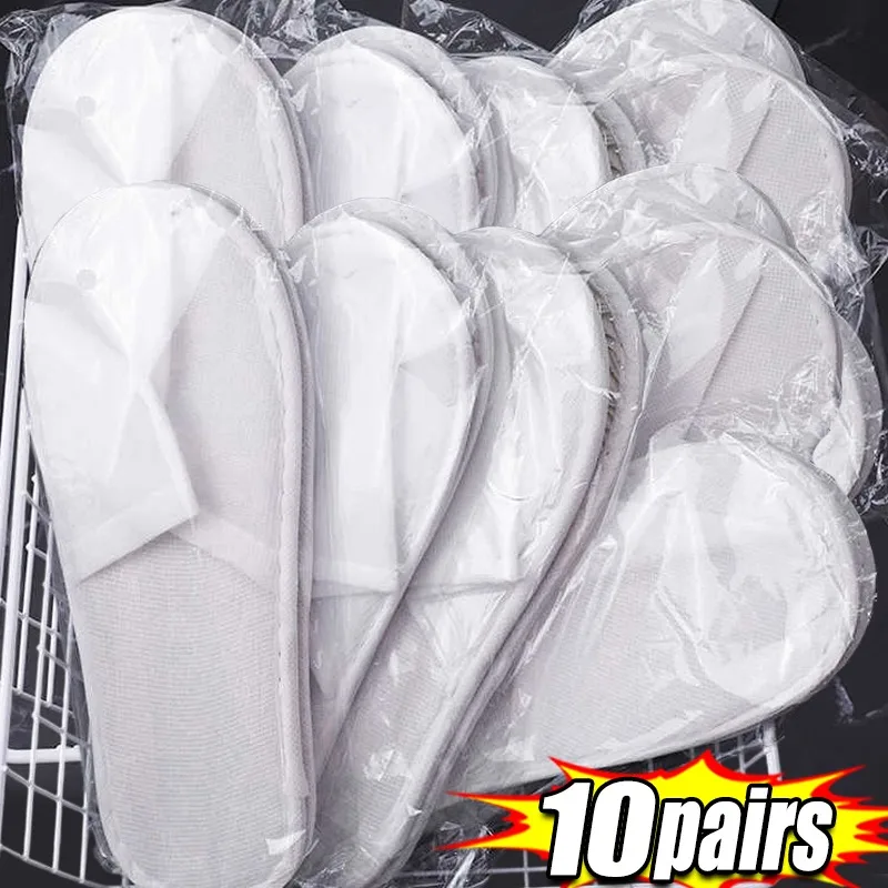 

2-10 пар новых одноразовых тапочек для дома, гостей, путешествий, отелей, утолщенные нескользящие домашние одноразовые тапочки