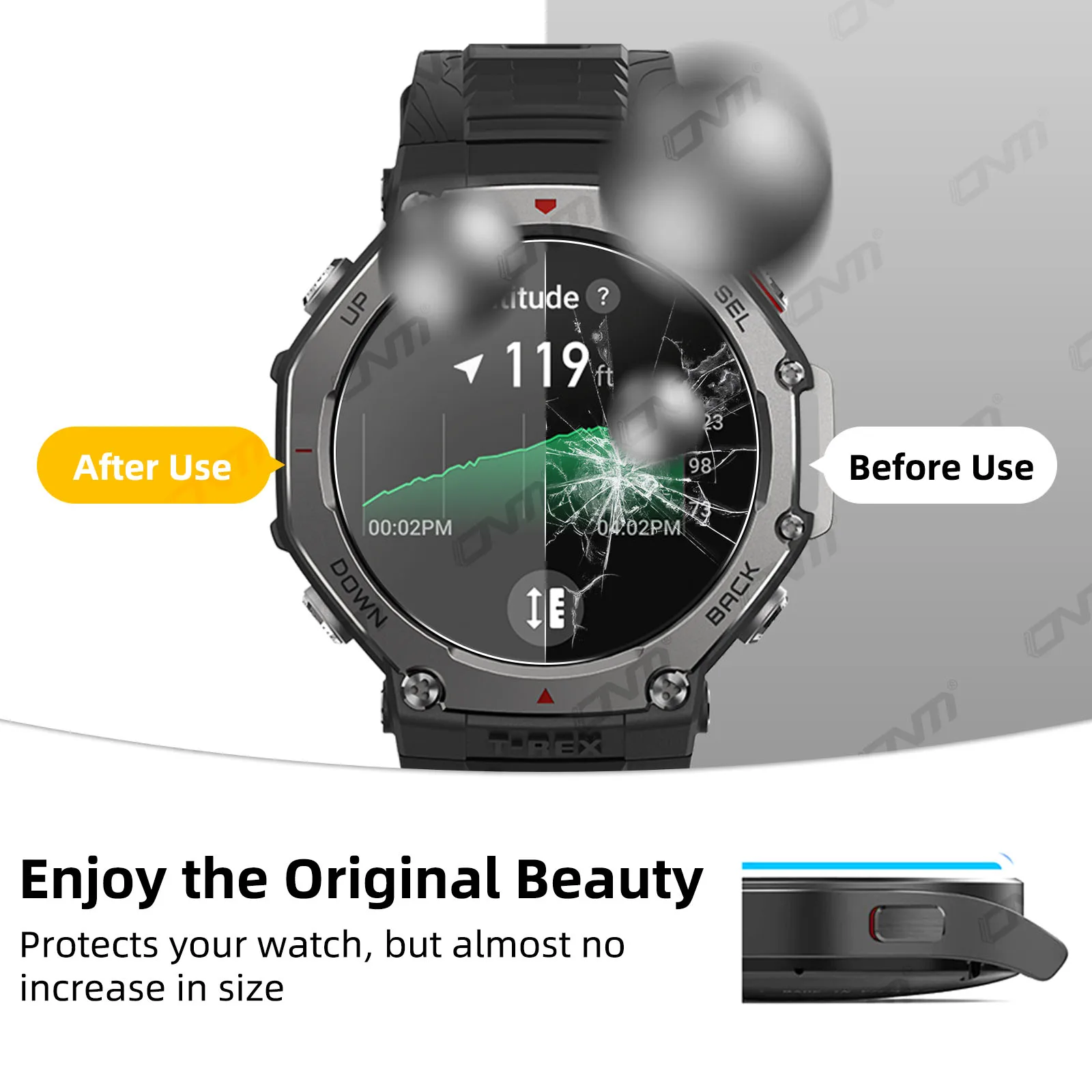 Custodia Antiurto Per Amazfit Active 3 Custodia Antiurto Con Vetro Temperato Per Amazfit Active 3 E 3 Premium – Trasparente E Nero, Alta Sensibilità Al Tocco, Confezione Da 2