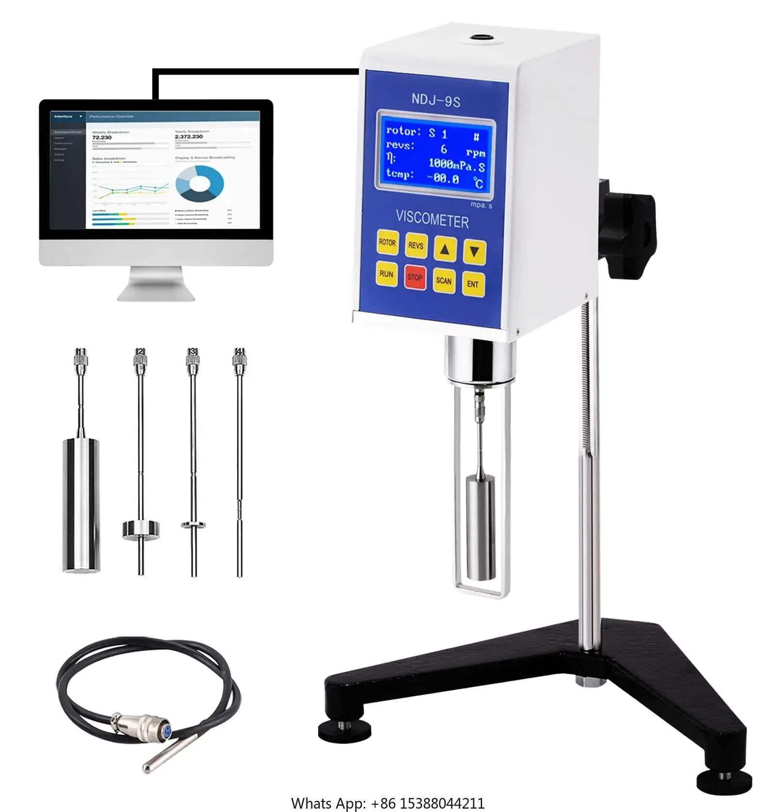 Viscosimeter Lab Testing Equipment Digital Sensor Rotary Viscometer Oil Glue Viscosity Meter Measuring Devices