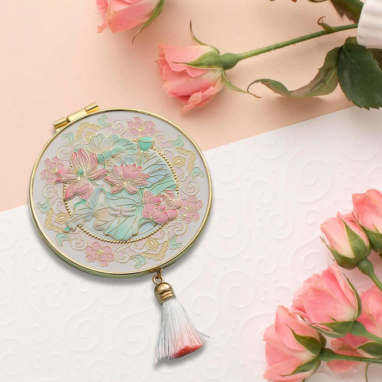 Reise-Make-up-Spiegel, rund, kreativer Kosmetikspiegel für Geldbörse, Tasche, Handtasche