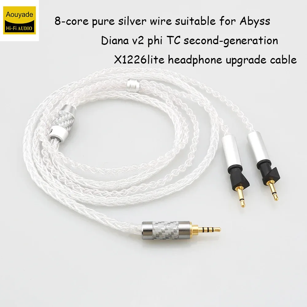Aouyade 8-core pure silver wire suitable for Abyss Diana v2 phi TC second-generation X1226lite headphone upgrade cable