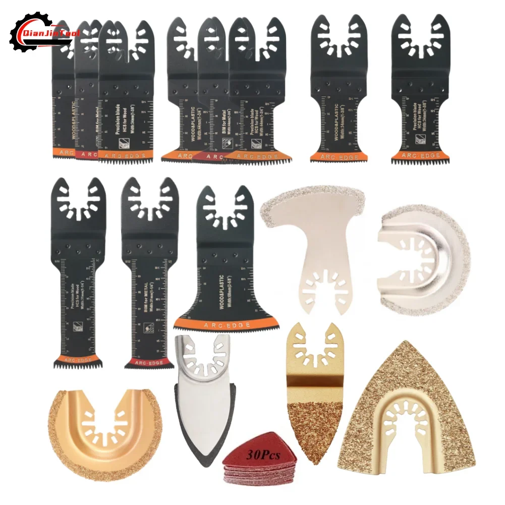 

47 шт., осциллирующий инструмент, пильное полотно, многофункциональное быстросменное лезвие, металл, штукатурка, дерево, пластик, ремонт, режущее лезвие триммера