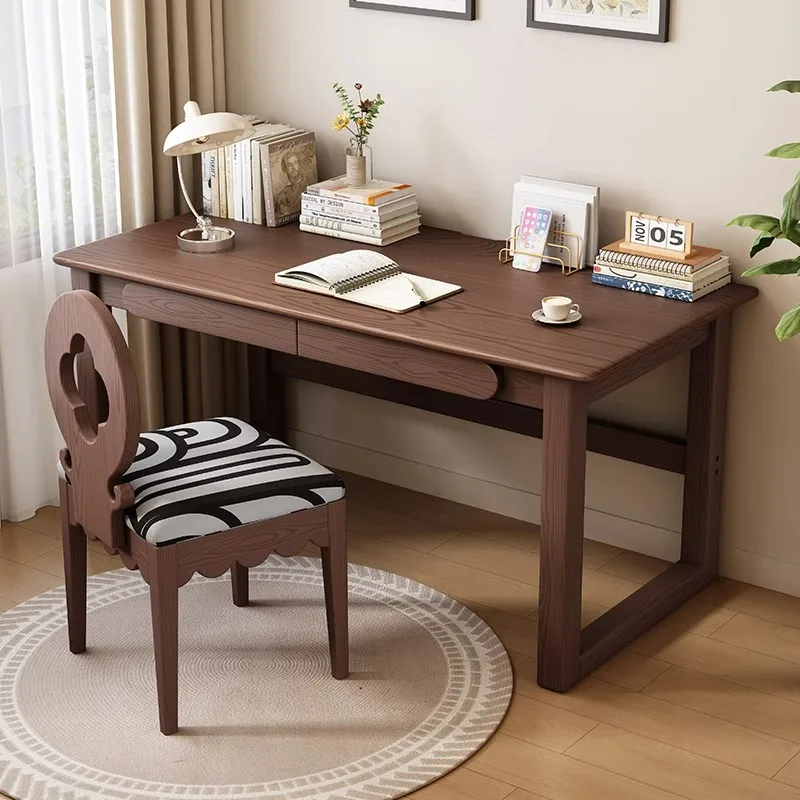 

Solid wood computer desk desktop home bedroom desk modern simple office small apartment study table with chair