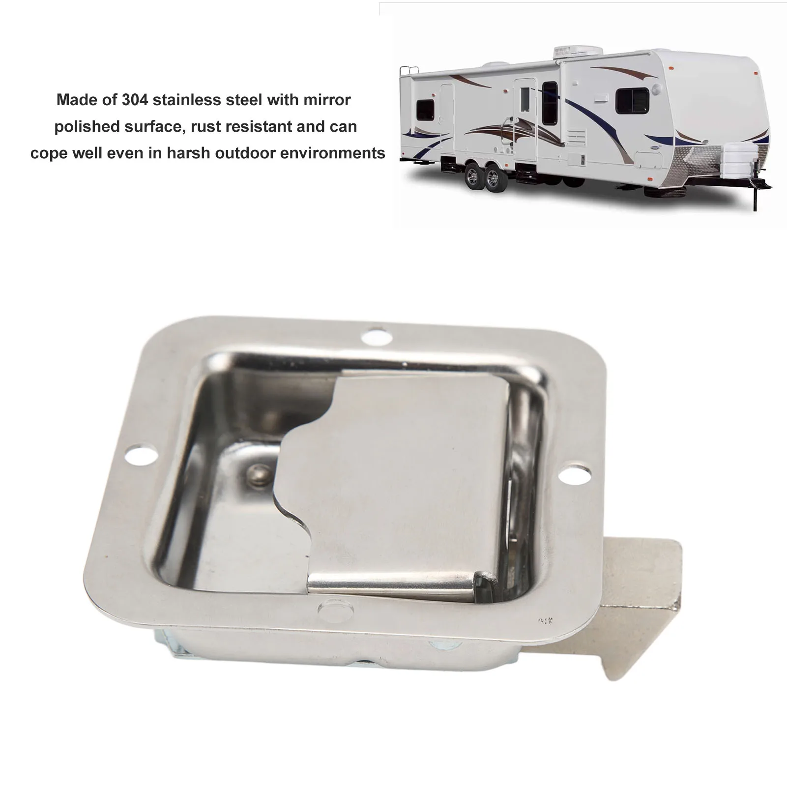 

Ручка ящика для инструментов, замок, ручка ящика для инструментов, нержавеющая сталь 304, зеркальная полировка, весло для прицепа, дверная защелка, ручка для автофургонов, грузовиков