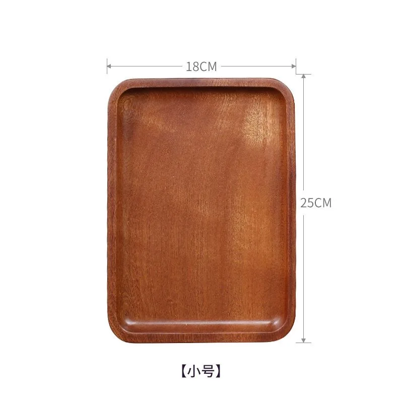 Simple Wooden Tray Ebony Solid Wood Tableware Tea Tray Household Hotel Wooden L Snacks Bread Plate Meal