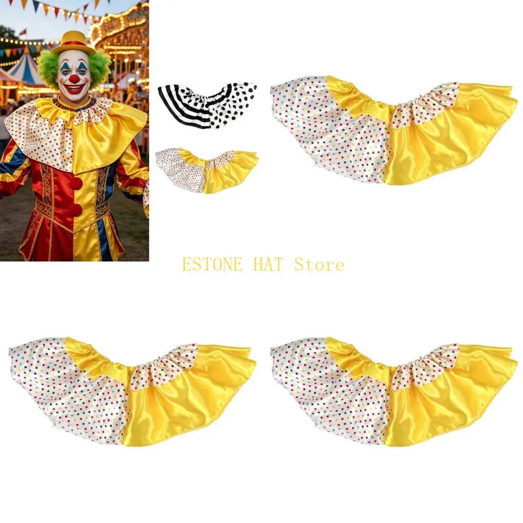 49MF Halloween Costume Collar with Ruffled Half Circle Design and Elastic Neckline for Party Styling, Photo Use, and Stage Wear