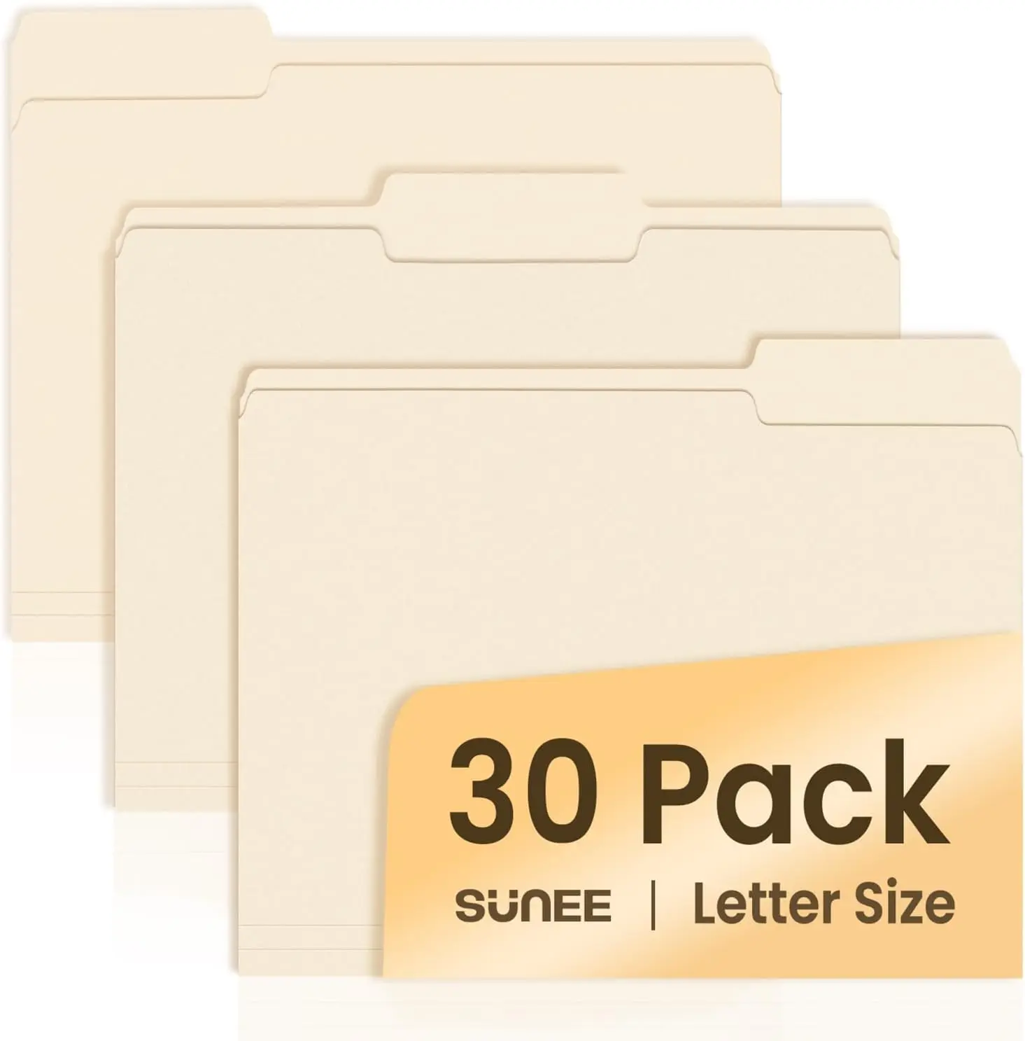 

30 Pack Manila Folders, 8.5x11 Letter Size, 1/3 Cut Tabs for Easy Labeling and Organization
