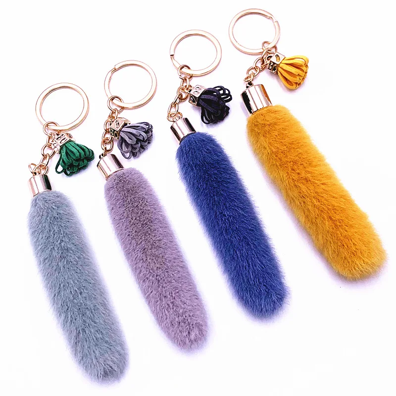 Creative Tassel Key Chain Cute Bag Cartoon Plush Pendant Car Key Chain Pendant Accessories Small Gifts