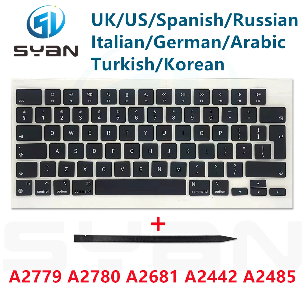Клавиши для ноутбука M1, M2, A2442, A2485, A2779, A2780, A2681, клавиши с колпачками, комплект клавиш Azerty для Macbook Pro Air, 13, 14, 16 дюймов, ремонт клавиатуры